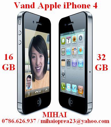 Vând Vand Iphone 4!! REAL 32gb! 799 EURO 0786.626.937 sigilat neverlocked garantie 24 lun - Pret | Preturi Vând Vand Iphone 4!! REAL 32gb! 799 EURO 0786.626.937 sigilat neverlocked garantie 24 lun