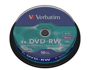 DVD-RW Verbatim 4X 4.7 GB 10 buc/spindle - Pret | Preturi DVD-RW Verbatim 4X 4.7 GB 10 buc/spindle