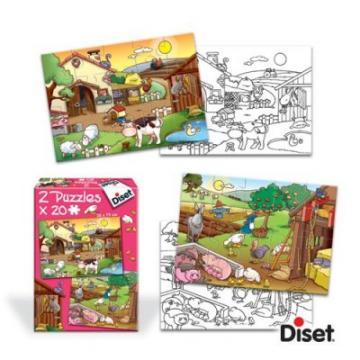 Puzzle Diset Ferma de animale (2 x 20 piese) - Pret | Preturi Puzzle Diset Ferma de animale (2 x 20 piese)