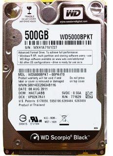 HDD notebook 500GB WD Scorpio Black, WD5000BPKT, SATA2, 7200RPM, 16MB, w/AdvFormat - Pret | Preturi HDD notebook 500GB WD Scorpio Black, WD5000BPKT, SATA2, 7200RPM, 16MB, w/AdvFormat