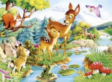 Puzzle Castorland 120 mini Bamby cu mama lui - Pret | Preturi Puzzle Castorland 120 mini Bamby cu mama lui