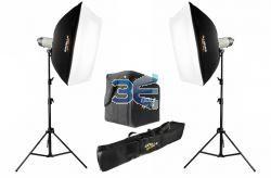 Excella Casa Plus 250 - kit 2x blitz 250W/s + 2x stative + 2x reflector + genti transport (Set A) + Transport Gratuit - Pret | Preturi Excella Casa Plus 250 - kit 2x blitz 250W/s + 2x stative + 2x reflector + genti transport (Set A) + Transport Gratuit