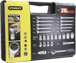 Trusa de chei tubulare Stanley, cu combinate, 26 piese - Pret | Preturi Trusa de chei tubulare Stanley, cu combinate, 26 piese