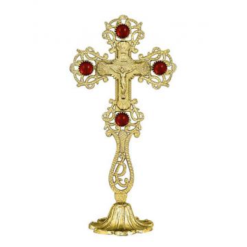 Cruce din bronz aurit cu pietre - Pret | Preturi Cruce din bronz aurit cu pietre