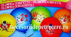 12 Baloane latex colorate 28cm imprimate model CLOWN - Pret | Preturi 12 Baloane latex colorate 28cm imprimate model CLOWN