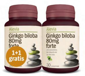 Alevia Ginkgo Biloba Forte 80mg *30cpr+30cpr - Pret | Preturi Alevia Ginkgo Biloba Forte 80mg *30cpr+30cpr