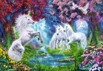 Puzzle Castorland 120 mini Unicorn rendez-vous - Pret | Preturi Puzzle Castorland 120 mini Unicorn rendez-vous