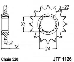 JTF1126, JTF402 - pinion otel JT Sprockets 520 - 16 dinti - Pret | Preturi JTF1126, JTF402 - pinion otel JT Sprockets 520 - 16 dinti