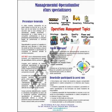 Curs de specializare Managementul Operatiunilor - Pret | Preturi Curs de specializare Managementul Operatiunilor