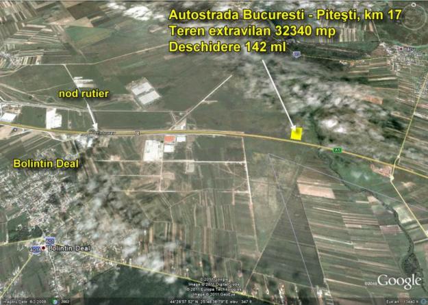 Autostrada Bucuresti Pitesti, km 17, teren extravilan 32340 mp - Pret | Preturi Autostrada Bucuresti Pitesti, km 17, teren extravilan 32340 mp