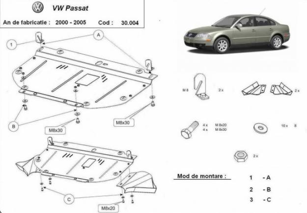 Scut metalic VW Passat 01 - 05 - Pret | Preturi Scut metalic VW Passat 01 - 05