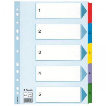 Separatoare cu index color laminat Esselte, 1-5 - Pret | Preturi Separatoare cu index color laminat Esselte, 1-5