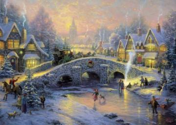 Puzzle Schmidt 1000 Thomas Kinkade : Spirit of Christmas - Pret | Preturi Puzzle Schmidt 1000 Thomas Kinkade : Spirit of Christmas