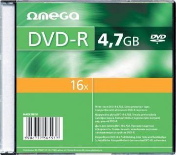 DVD-R Omega 16x, 4,7GB, 120 min, set 10 buc slim - Pret | Preturi DVD-R Omega 16x, 4,7GB, 120 min, set 10 buc slim