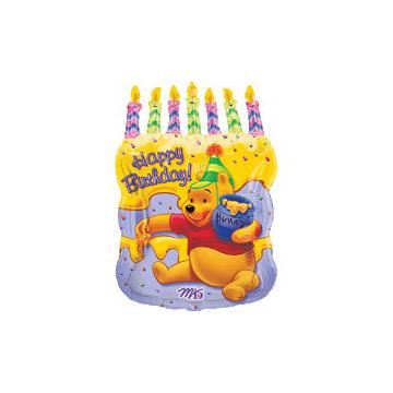 Balon folie Winnie cake with candles - Pret | Preturi Balon folie Winnie cake with candles