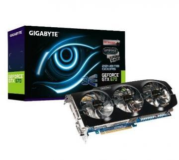Gigabyte GeForce GTX 670, PCI-E, 2GB GDDR5, 256biti + Transport Gratuit - Pret | Preturi Gigabyte GeForce GTX 670, PCI-E, 2GB GDDR5, 256biti + Transport Gratuit