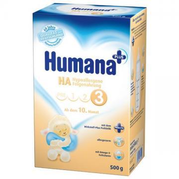 Humana HA 3 Lapte (de la 10 luni) 500gr - Pret | Preturi Humana HA 3 Lapte (de la 10 luni) 500gr