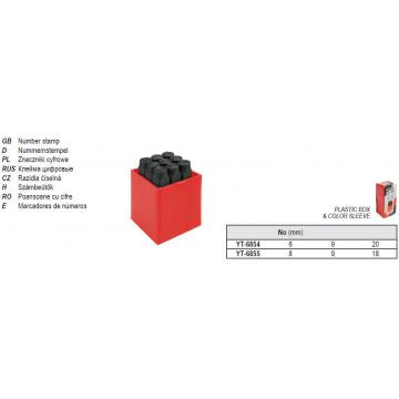 Poansoane cifre 0-9, 9 bucati, 8 mm / YT-6855 - Pret | Preturi Poansoane cifre 0-9, 9 bucati, 8 mm / YT-6855