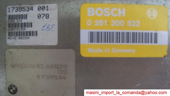 Vand calculator injectie motor bosch bmw e36 316,318 m40 distributie curea - Pret | Preturi Vand calculator injectie motor bosch bmw e36 316,318 m40 distributie curea