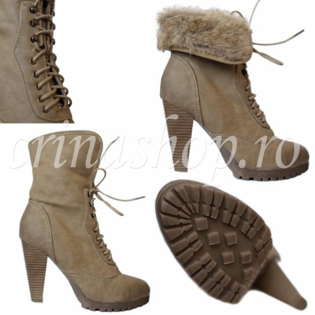 Botine cu toc camel - Pret | Preturi Botine cu toc camel