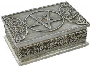 Pentagram Box in Cold Cast Pewter - Pret | Preturi Pentagram Box in Cold Cast Pewter