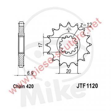 Pinion fata Z13 420 Minarelli AM â€“ JMT - Pret | Preturi Pinion fata Z13 420 Minarelli AM â€“ JMT