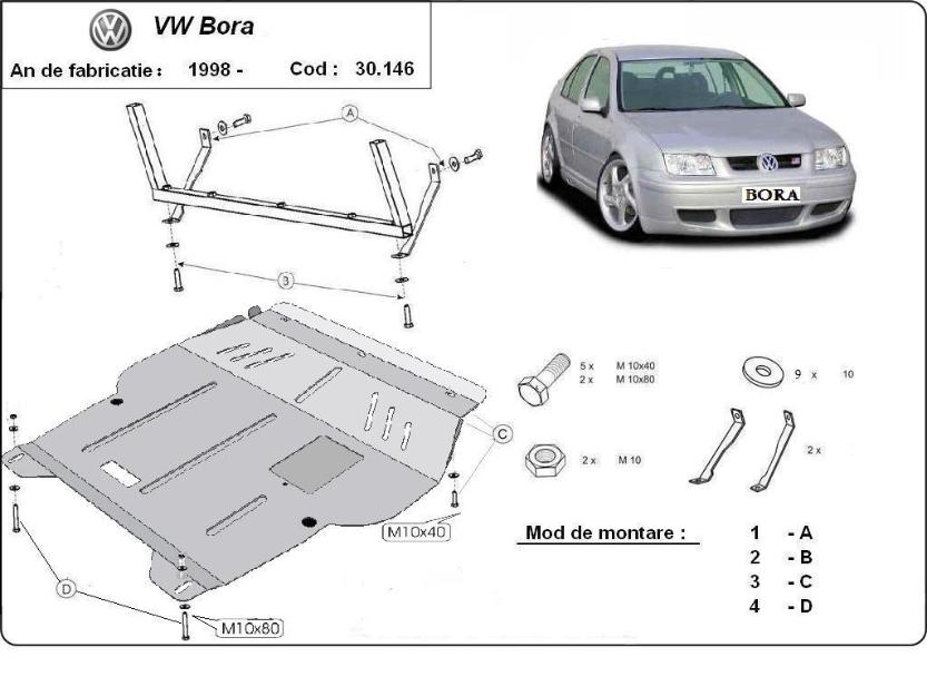 Scut motor metalic VW Bora - Pret | Preturi Scut motor metalic VW Bora