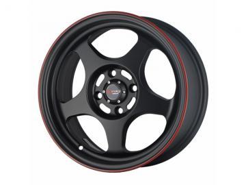 Drag Wheels DR23 Flat Black With Red Stripe Janta - Pret | Preturi Drag Wheels DR23 Flat Black With Red Stripe Janta