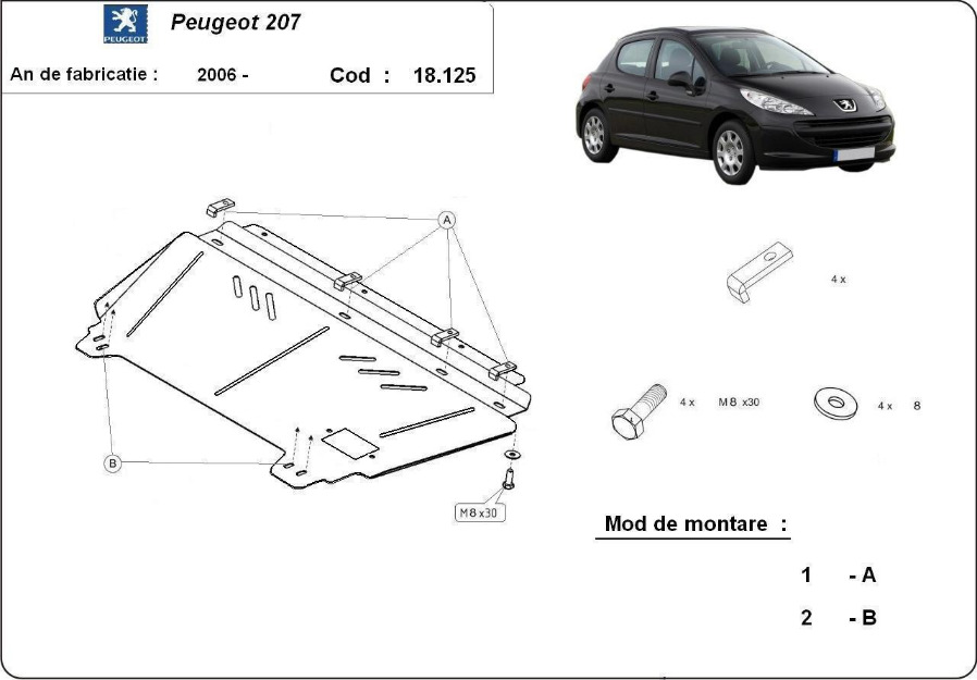 Scut motor Peugeot 207 - Pret | Preturi Scut motor Peugeot 207