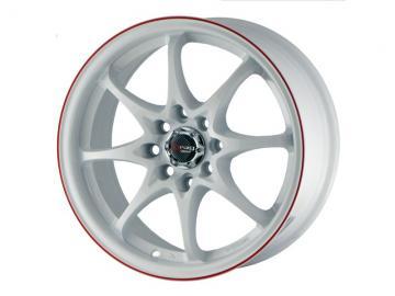 Drag Wheels DR9 White With Red Stripe Janta - Pret | Preturi Drag Wheels DR9 White With Red Stripe Janta