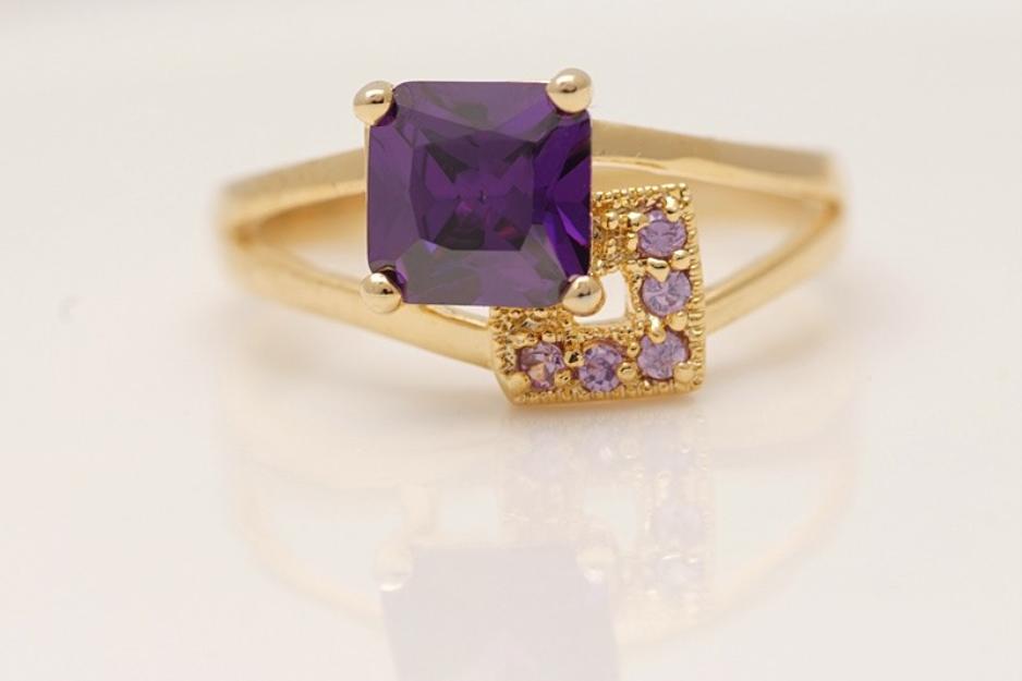 Vand inel 10k Yellow Gold Filled Women Tanzanite - Pret | Preturi Vand inel 10k Yellow Gold Filled Women Tanzanite