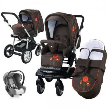 Carucior 3 in 1 Alu Miko - Chocolate Orange - Pret | Preturi Carucior 3 in 1 Alu Miko - Chocolate Orange