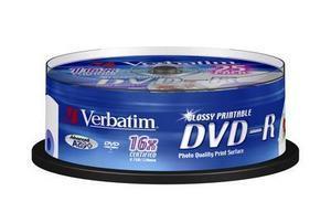 DVD-R Verbatim 16x 4.7GB 120 min printabil 25 bucati/cake - Pret | Preturi DVD-R Verbatim 16x 4.7GB 120 min printabil 25 bucati/cake