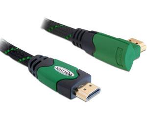 Cablu HDMI A-A T-T 1.4 unghi stanga 1m, Delock 82951 - Pret | Preturi Cablu HDMI A-A T-T 1.4 unghi stanga 1m, Delock 82951