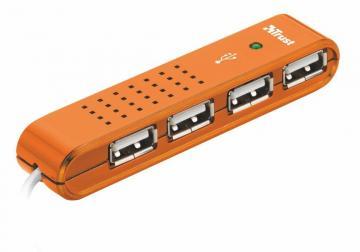 Hub USB mini 4 porturi Vecco, USB2.0, fara alimentare suplimentara, Trust (17015) - Pret | Preturi Hub USB mini 4 porturi Vecco, USB2.0, fara alimentare suplimentara, Trust (17015)