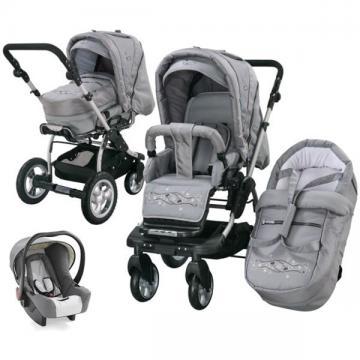 Carucior 3 in 1 Alu Miko - Lightgrey - Pret | Preturi Carucior 3 in 1 Alu Miko - Lightgrey