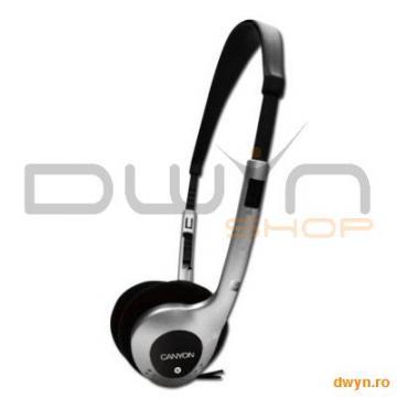 Headphones CANYON CNF-HP01 (Dynamic, 20Hz-20kHz, Cable, 1.8m) Silver/Black, Ret. - Pret | Preturi Headphones CANYON CNF-HP01 (Dynamic, 20Hz-20kHz, Cable, 1.8m) Silver/Black, Ret.