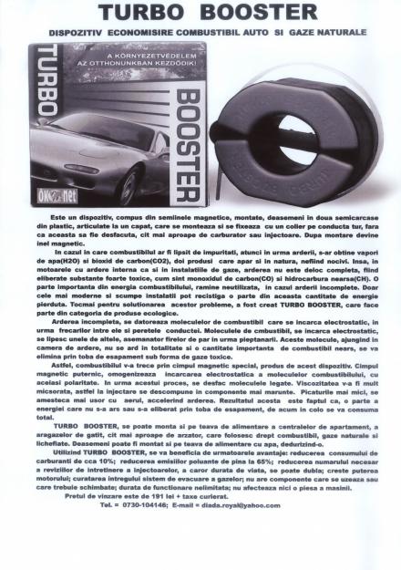 TURBO BOOSTER - Dispozitiv(INEL MAGNETIC) economisire combustibili auto si gaze naturale. - Pret | Preturi TURBO BOOSTER - Dispozitiv(INEL MAGNETIC) economisire combustibili auto si gaze naturale.