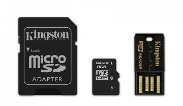 MICRO SECURE DIGITAL CARD 8GB SDHC clasa 10, Multi &amp; Mobility-Kit: SD adapter+ USB reader, Kingston MBLY10G2/8GB - Pret | Preturi MICRO SECURE DIGITAL CARD 8GB SDHC clasa 10, Multi &amp; Mobility-Kit: SD adapter+ USB reader, Kingston MBLY10G2/8GB
