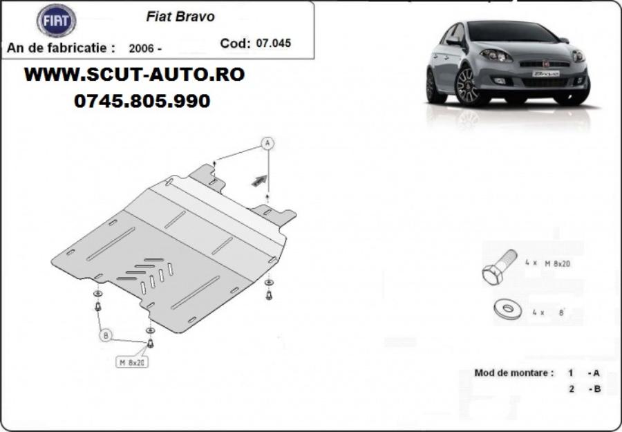 Scut motor metalic Fiat Bravo - Pret | Preturi Scut motor metalic Fiat Bravo