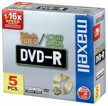 MAXELL DVD-R 4.7GB 16x, Jewel Case, 5 bucati (275517.10.GB) - Pret | Preturi MAXELL DVD-R 4.7GB 16x, Jewel Case, 5 bucati (275517.10.GB)