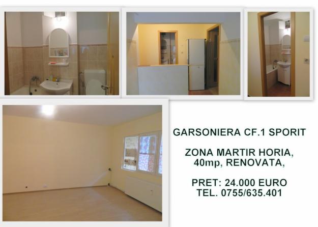 Vand garsoniera confort 1 in zona Martir Horia, cu o suprafata de cca 43 mp, complet renov - Pret | Preturi Vand garsoniera confort 1 in zona Martir Horia, cu o suprafata de cca 43 mp, complet renov