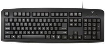 Tastatura cu fir, 105 taste, USB, layout german, neagra, (KC0D1-5E2P) V7 - Pret | Preturi Tastatura cu fir, 105 taste, USB, layout german, neagra, (KC0D1-5E2P) V7