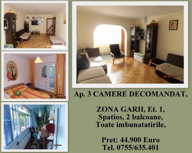 Bacau, vand apartament cu 3 camere decomandat, zona Garii, la etajul 1 din 4, - Pret | Preturi Bacau, vand apartament cu 3 camere decomandat, zona Garii, la etajul 1 din 4,