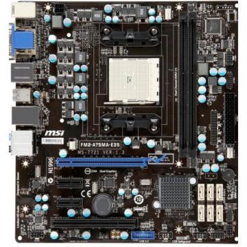 Placa de baza MSI Socket FM2, model FM2-A75MA-E35 are chipset AMD A75, 2x DDRIII,porturile 1*PCI-Ex16, 2*PCI-Ex1, 1*PCI, 2*USB3.0, 6xSATA III (RAID), VGA, DVI, HDMI, GbLan si format mATX. - Pret | Preturi Placa de baza MSI Socket FM2, model FM2-A75MA-E35 are chipset AMD A75, 2x DDRIII,porturile 1*PCI-Ex16, 2*PCI-Ex1, 1*PCI, 2*USB3.0, 6xSATA III (RAID), VGA, DVI, HDMI, GbLan si format mATX.