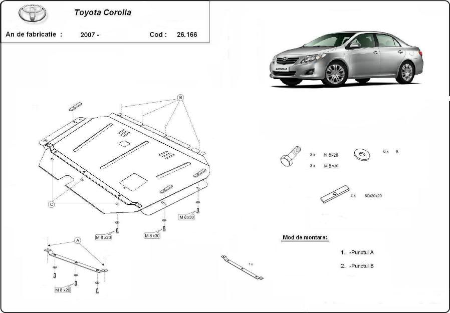 Scut Metalic Toyota Corolla - Pret | Preturi Scut Metalic Toyota Corolla