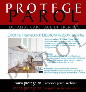 EVOline FrameDock MEDIUM 4x250V, argintiu - Pret | Preturi EVOline FrameDock MEDIUM 4x250V, argintiu