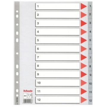 Index A4 din plastic 1 - 12 gri - Pret | Preturi Index A4 din plastic 1 - 12 gri