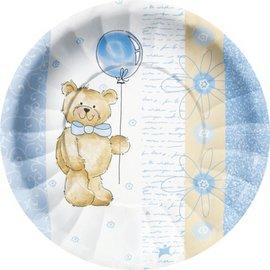 10 farfurii botez cu diametru 18cm Teddy Bear Blue - Pret | Preturi 10 farfurii botez cu diametru 18cm Teddy Bear Blue