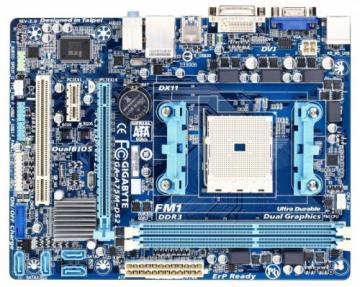 Placa de baza Gigabyte AMD Hudson-D3,Socket FM1, AMD A75, 2x DDR3 (max 32 GB), 1x PCIe X16 + 1x PCIe X1 + 1x PCI, 4x SATA3 (RAID 0/1/10/JBOD), LAN 1000 Mbps, sunet 7.1, USB 3.0, D-Sub + DVI, mATX - Pret | Preturi Placa de baza Gigabyte AMD Hudson-D3,Socket FM1, AMD A75, 2x DDR3 (max 32 GB), 1x PCIe X16 + 1x PCIe X1 + 1x PCI, 4x SATA3 (RAID 0/1/10/JBOD), LAN 1000 Mbps, sunet 7.1, USB 3.0, D-Sub + DVI, mATX